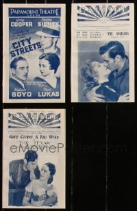 5d0683 LOT OF 3 GARY COOPER ENGLISH LOCAL THEATER HERALDS 1930s City Streets, Spoilers, The Texan!