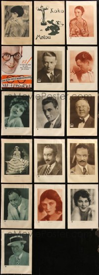 5d0493 LOT OF 16 LOOSE PAGES FROM FRENCH PARAMOUNT CAMPAIGN BOOKS 1928-1929 silent star portraits!