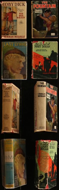 5d0676 LOT OF 4 MOVIE EDITION HARDCOVER BOOKS 1920s-1930s Moby Dick, The Fountain, East Lynne