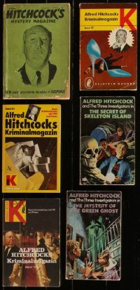 5d0712 LOT OF 6 ALFRED HITCHCOCK MAGAZINES & BOOKS 1960s-1980s stories from the Master of Suspense!