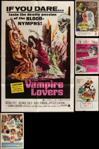 5d0285 LOT OF 5 FOLDED HORROR/SCI-FI/FANTASY ONE-SHEETS 1960s-1970s from a variety of movies!