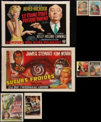 5d0080 LOT OF 8 LINENBACKED BELGIAN REPRODUCTION POSTERS 1990s all from classic movie titles!