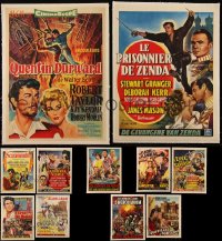 5d0074 LOT OF 11 SWASHBUCKLER LINENBACKED BELGIAN POSTERS 1950s-1960s cool movie images!
