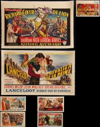 5d0085 LOT OF 7 SWASHBUCKLER HORIZONTAL LINENBACKED BELGIAN POSTERS 1950s-1960s cool movie images!