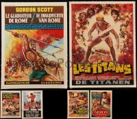 5d0084 LOT OF 7 SWORD & SANDAL LINENBACKED BELGIAN POSTERS 1960s-1980s cool movie images!