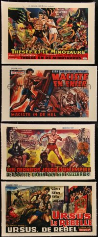 5d0088 LOT OF 6 SWORD & SANDAL HORIZONTAL LINENBACKED BELGIAN POSTERS 1960s cool movie images!