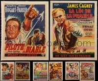 5d0081 LOT OF 8 LINENBACKED BELGIAN POSTERS 1950s a variety of cool movie images!
