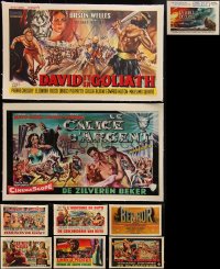 5d0079 LOT OF 9 BIBLICAL HORIZONTAL LINENBACKED BELGIAN POSTERS 1950s-1970s cool images!