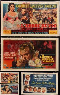 5d0094 LOT OF 5 HORIZONTAL LINENBACKED BELGIAN POSTERS 1950s-1960s a variety of cool movie images!