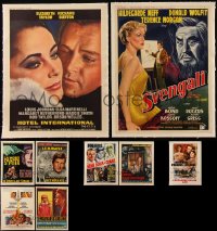 5d0076 LOT OF 11 LINENBACKED BELGIAN POSTERS 1950s-1960s a variety of cool movie images!