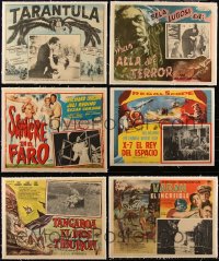 5d0115 LOT OF 6 HORROR/SCI-FI LINENBACKED MEXICAN LOBBY CARDS 1950s-1960s cool monster images!