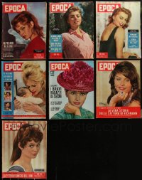 5d0429 LOT OF 7 EPOCA ITALIAN MOVIE MAGAZINES 1950s-1960s Brigitte Bardot, Sophia Loren, Ekberg!