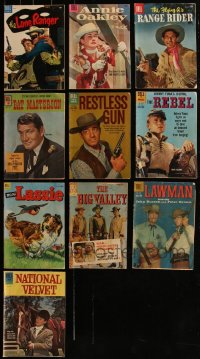 5d0453 LOT OF 10 DELL TV & MOVIE ADAPTATION COMIC BOOKS 1950s-60s Lone Ranger, Annie Oakley & more!