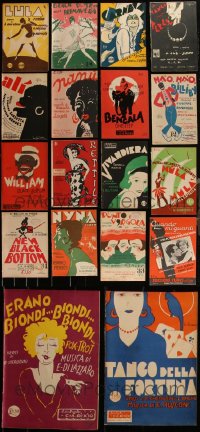 5d0382 LOT OF 18 ITALIAN SHEET MUSIC 1920s-1930s includes cool black African American deco images!