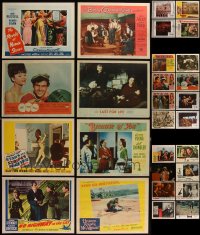 5d0330 LOT OF 28 LOBBY CARDS 1950s-1970s great scenes from a variety of different movies!