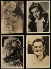 5d0681 LOT OF 4 5X7 FAN PHOTOS WITH FACSIMILE AUTOGRAPHS 1930s-1940s Anna May Wong, Lauren Bacall!