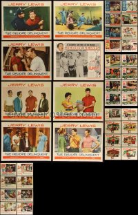 5d0321 LOT OF 64 JERRY LEWIS LOBBY CARDS 1950s-1960s complete & incomplete sets from his movies!