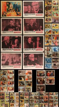 5d0299 LOT OF 125 LOBBY CARDS 1940s-1960s mostly incomplete sets from several different movies!