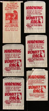 5d0513 LOT OF 6 VOMIT BAGS 1970s Mark of the Devil, stomach distress may occur, do not re-use!