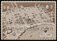 5d0490 LOT OF 23 1965 VIEUX CARRE FRENCH QUARTER NEW ORLEANS PLACEMAT MAPS 1965 E. Derdeyn art!