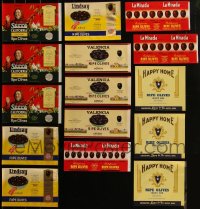 5d0495 LOT OF 15 OLIVE CAN LABELS 1930s-1940s Serra Brand, Lindsay, La Mirada, Happy Home!