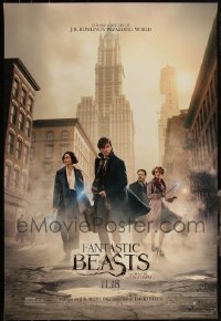 5d1139 LOT OF 5 UNFOLDED DOUBLE-SIDED 27X40 FANTASTIC BEASTS & WHERE TO FIND THEM TEASER ONE-SHEETS 2016