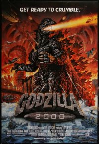 5d1137 LOT OF 5 UNFOLDED DOUBLE-SIDED 27X40 GODZILLA 2000 ONE-SHEETS 1999 get ready to crumble!