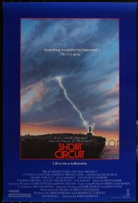 5d1055 LOT OF 5 UNFOLDED SINGLE-SIDED SHORT CIRCUIT ONE-SHEETS 1986 No. 5 is alive!