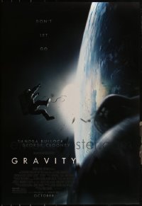 5d1135 LOT OF 5 UNFOLDED DOUBLE-SIDED 27X40 GRAVITY ADVANCE ONE-SHEETS 2013 Sandra Bullock, Clooney