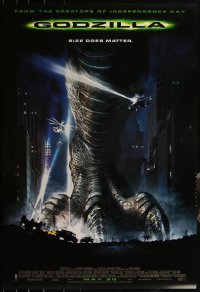 5d1136 LOT OF 5 UNFOLDED DOUBLE-SIDED 27X40 GODZILLA ADVANCE ONE-SHEETS 1998 size does matter!