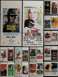 5d0754 LOT OF 24 FORMERLY FOLDED ITALIAN LOCANDINAS 1960s-1980s a variety of cool movie images!