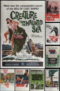 5d1184 LOT OF 11 FORMERLY FOLDED 1960S HORROR/SCI-FI/FANTASY ONE-SHEETS 1960s great titles & art!