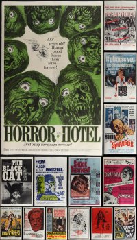 5d1157 LOT OF 22 FORMERLY FOLDED 1960S HORROR/SCI-FI/FANTASY ONE-SHEETS 1960s cool movie images!