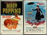 5d0291 LOT OF 4 FOLDED MARY POPPINS ONE-SHEETS 1960s-1970s Julie Andrews, Dick Van Dyke, Disney!