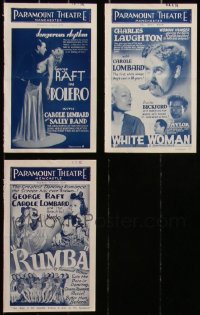 5d0684 LOT OF 3 CAROLE LOMBARD ENGLISH LOCAL THEATER HERALDS 1930s Bolero, White Woman, Rumba!