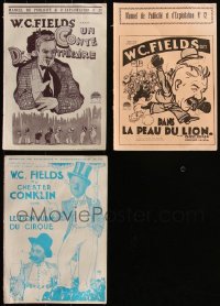 5d0414 LOT OF 3 W.C. FIELDS UNCUT PRESSBOOKS REMOVED FROM FRENCH STUDIO YEARBOOKS 1926-1927 cool!