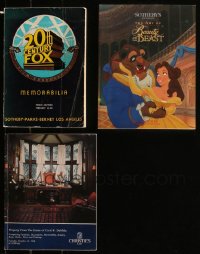 5d0472 LOT OF 3 AUCTION CATALOGS 1970s-1990s memorabilia from Cecil B. DeMille Estate, Fox & more!