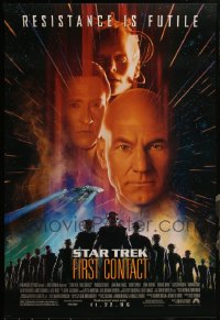 5d1058 LOT OF 5 UNFOLDED SINGLE-SIDED ADVANCE STAR TREK: FIRST CONTACT ONE-SHEETS 1996 Stewart