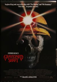 5d1086 LOT OF 5 UNFOLDED SINGLE-SIDED 27X40 GRAVEYARD SHIFT ONE-SHEETS 1990 creepy skeleton miner!