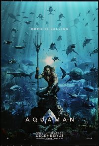 5d1144 LOT OF 5 UNFOLDED DOUBLE-SIDED 27X40 AQUAMAN TEASER ONE-SHEETS 2018 Jason Momoa underwater!