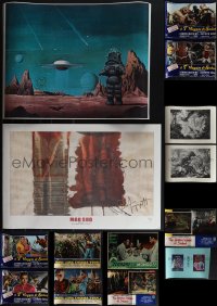 5d0894 LOT OF 24 MOSTLY FORMERLY FOLDED HORROR/SCI-FI POSTERS & PRINTS 1960s-1980s cool images!