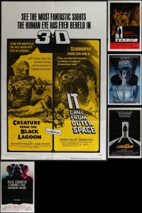 5d0279 LOT OF 7 FOLDED HORROR/SCI-FI/FANTASY ONE-SHEETS 1970s-1980s a variety of movie images!