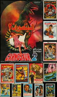 5d0917 LOT OF 17 MOSTLY UNFOLDED EGYPTIAN POSTERS 1970s-1990s a variety of movie images!