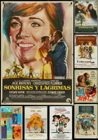 5d0923 LOT OF 15 MOSTLY FORMERLY FOLDED JULIE ANDREWS NON-US POSTERS 1960s-1980s great images!