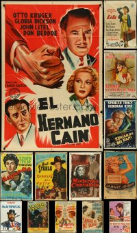 5d0447 LOT OF 13 FOLDED ARGENTINEAN POSTERS 1950s-1960s great images from a variety of movies!