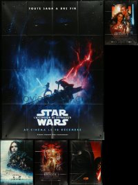 5d0070 LOT OF 5 FOLDED STAR WARS FRENCH ONE-PANELS 1990s-2010s great images from several movies!