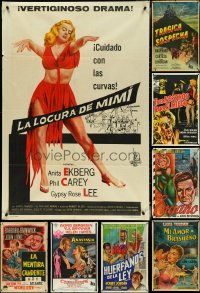 5d0446 LOT OF 14 FOLDED ARGENTINEAN POSTERS 1950s-1960s great images from a variety of movies!