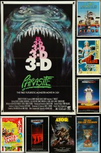 5d1180 LOT OF 12 FORMERLY FOLDED 1970S & NEWER HORROR/SCI-FI/FANTASY ONE-SHEETS 1970s-1980s cool!