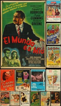 5d0445 LOT OF 16 FOLDED ARGENTINEAN POSTERS 1950s-1960s great images from a variety of movies!