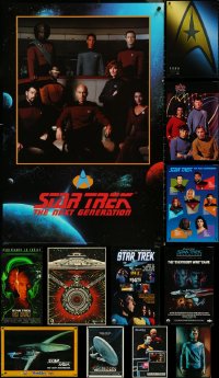 5d0949 LOT OF 17 UNFOLDED STAR TREK POSTERS 1980s-2010s a variety of cool movie & TV images!